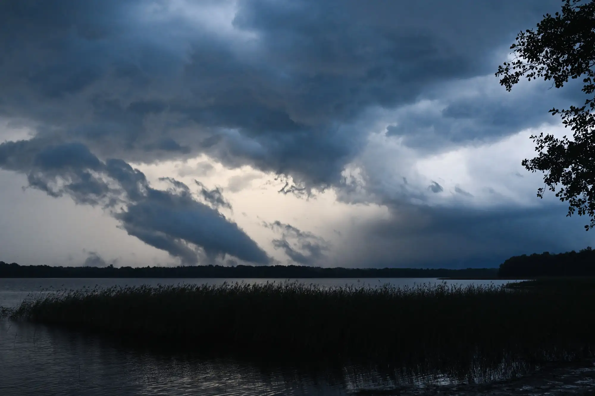 Storm over a lake