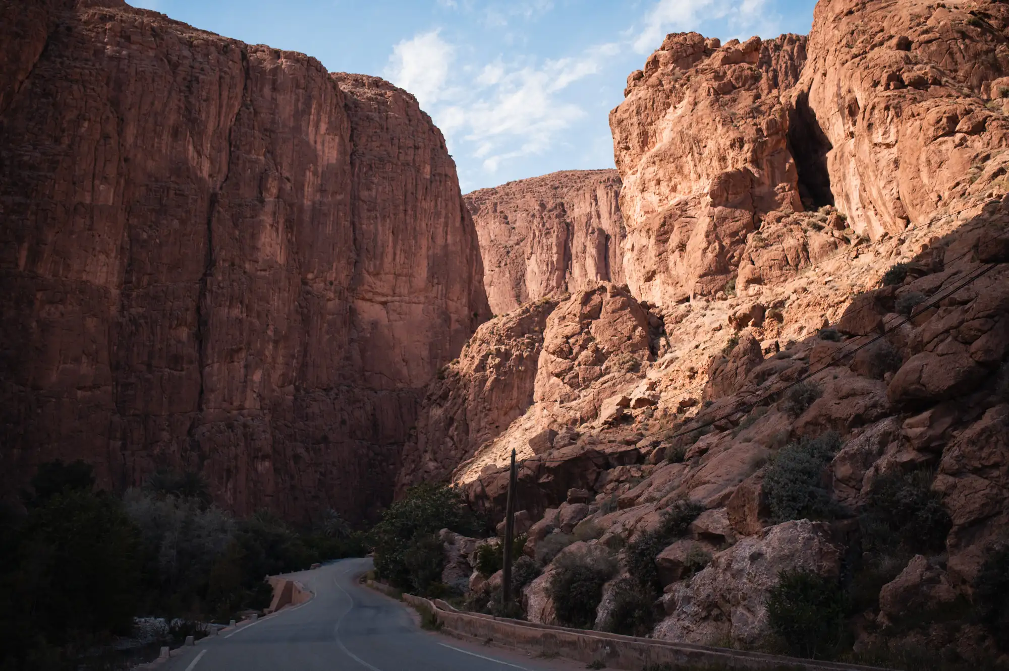 Road through a red canyon